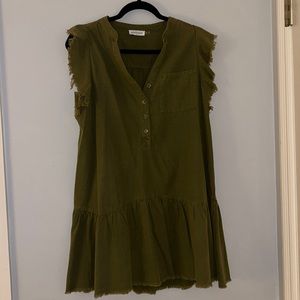 Denim green dress